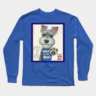 Cute Schnauzer Dog with talk to the paw Long Sleeve T-Shirt